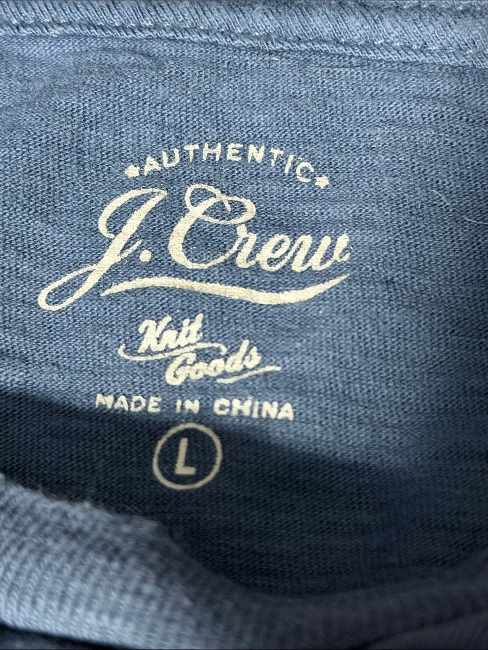 J.Crew Men's Slub Cotton Stripe Pocket Tee- Size L
